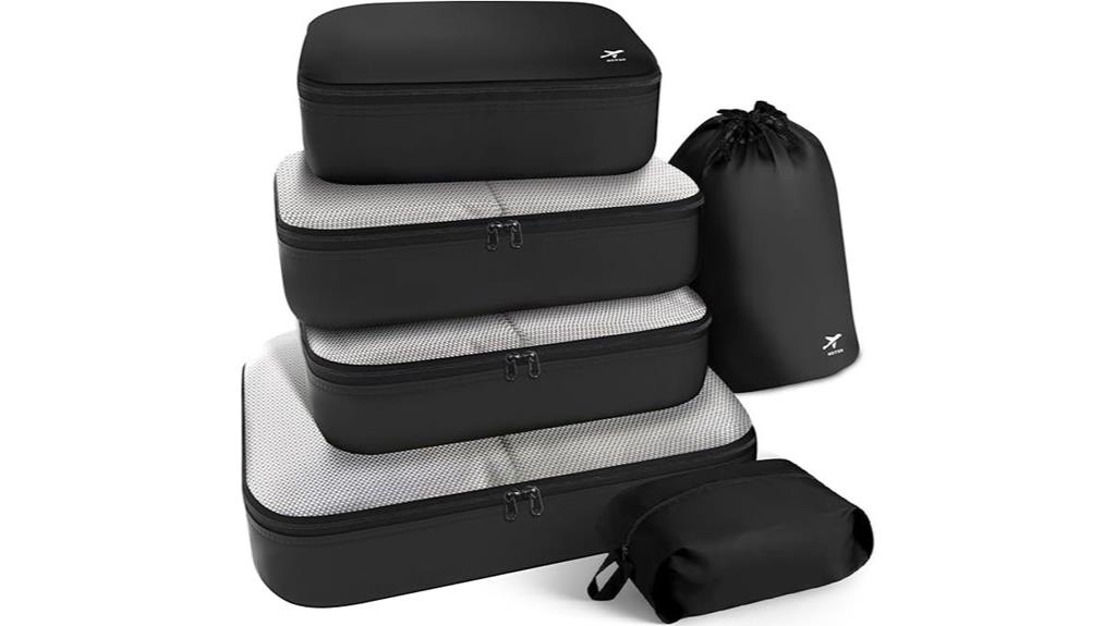 six piece suitcase organizer