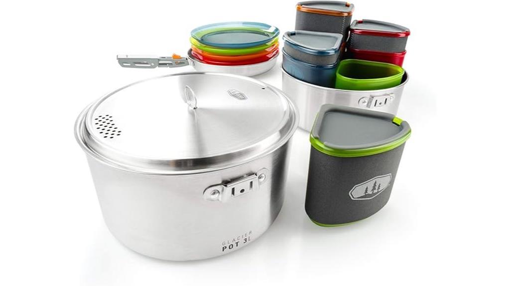 stainless camping cookware set