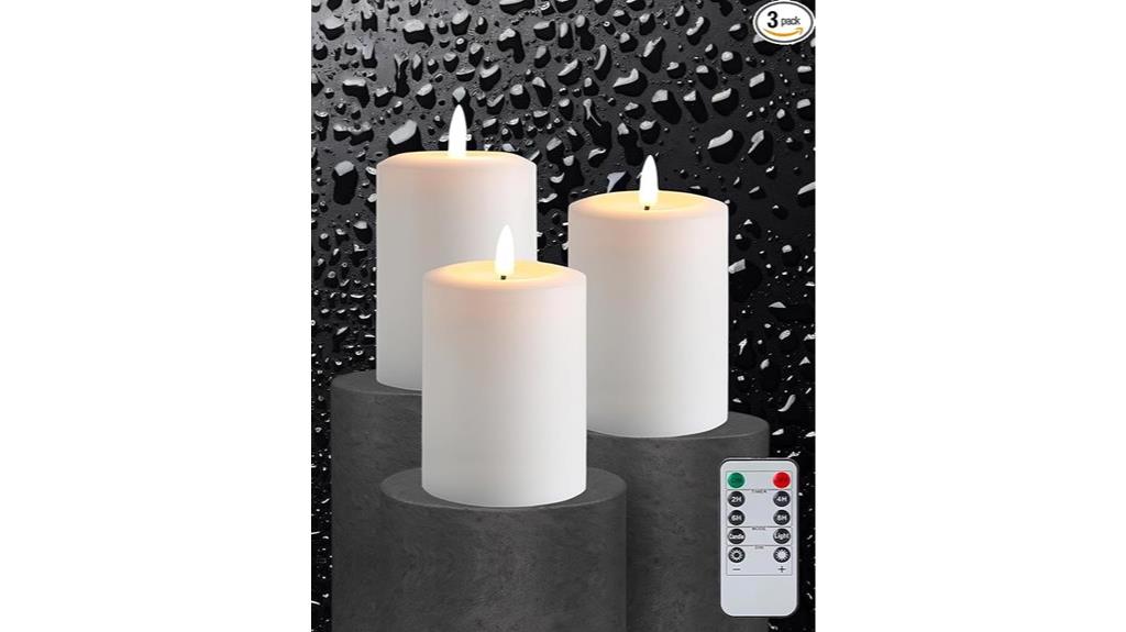 three four flickering candles