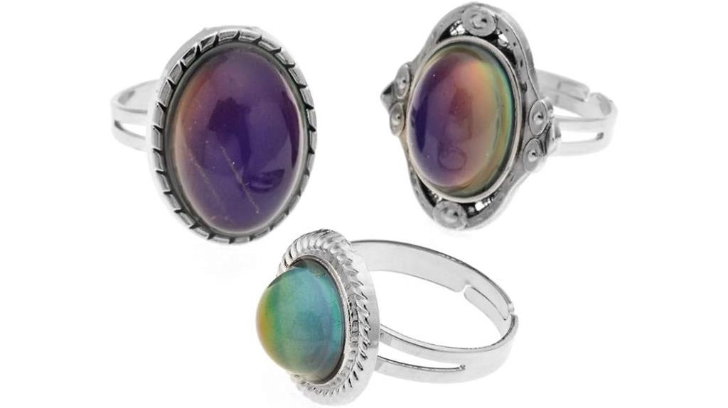 three piece mood ring set