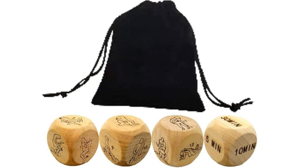 wooden couple yoga dice