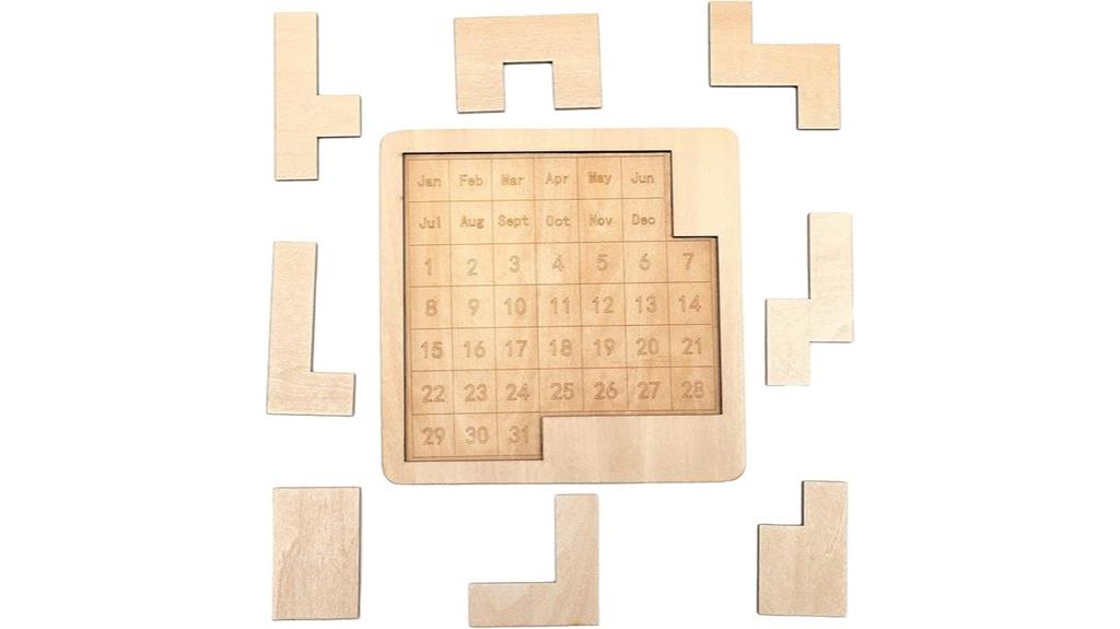wooden daily calendar puzzle