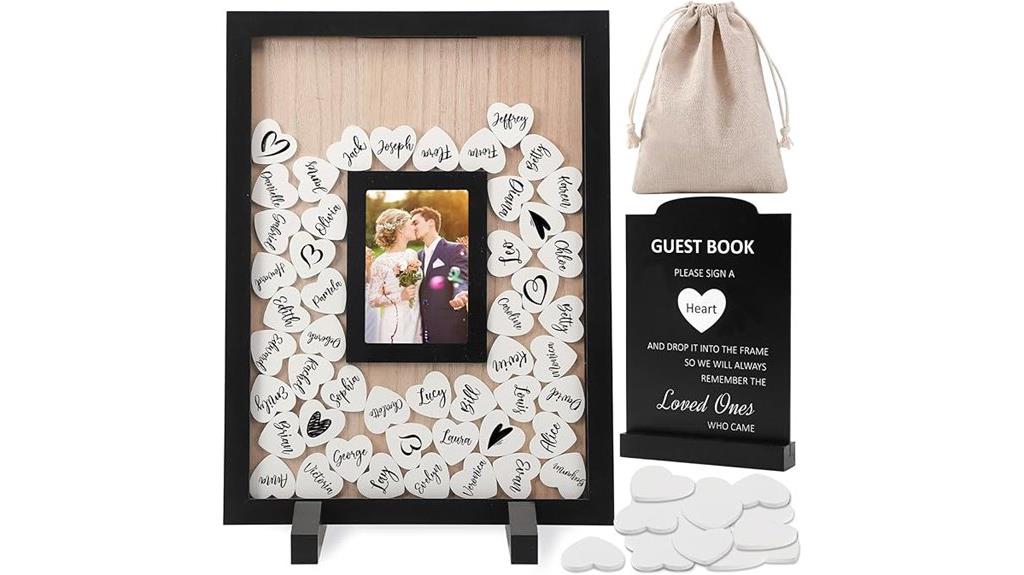 wooden frame guest book