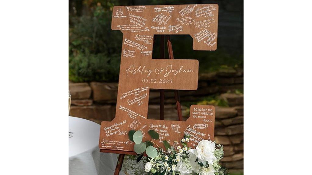 wooden name letter guestbook