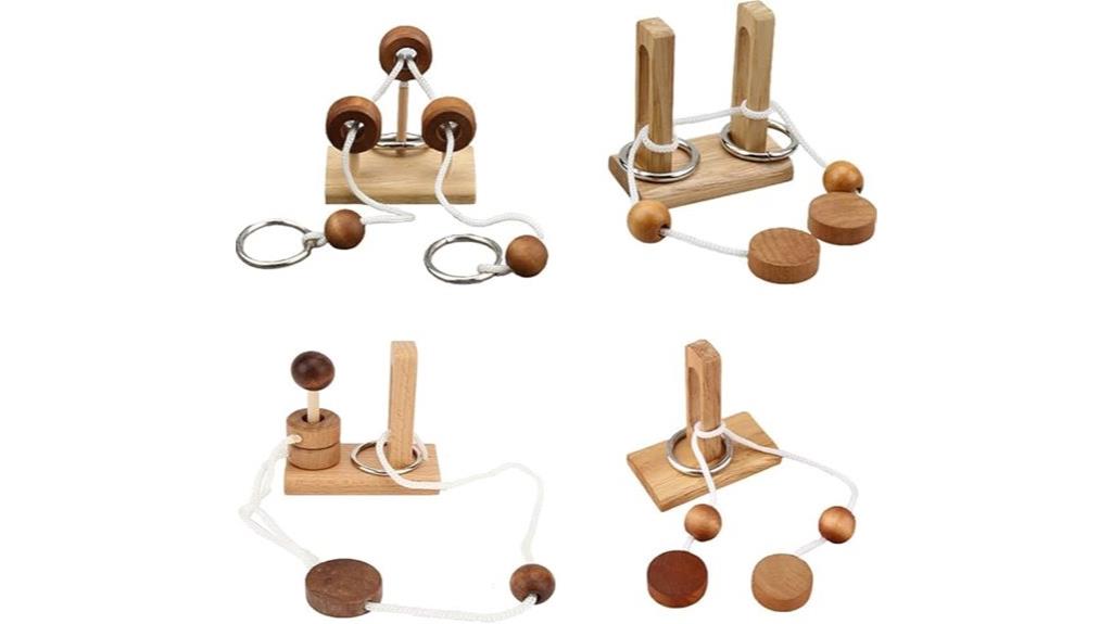 wooden rope loop puzzle