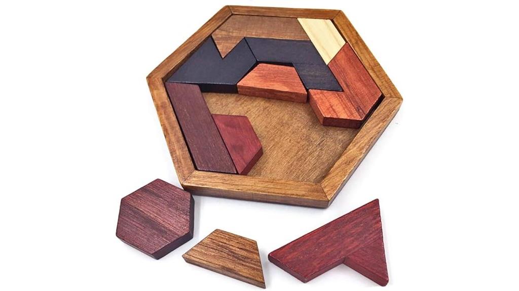 wooden tangram puzzle set