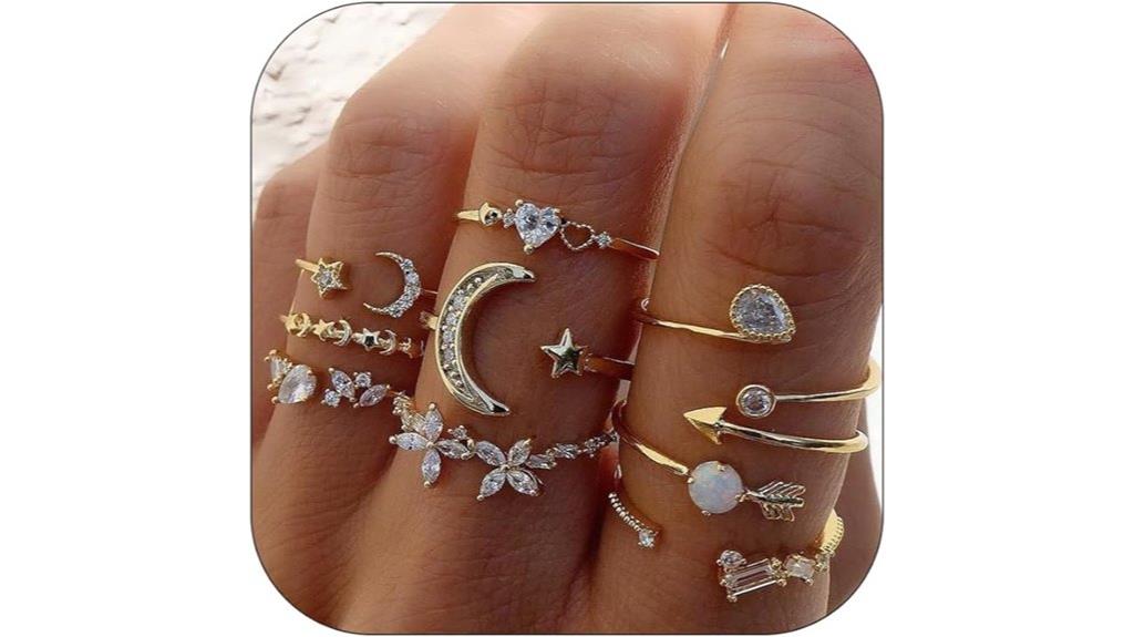 gold star moon heart jewelry
