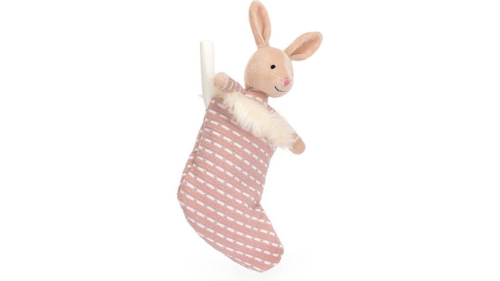shimmering bunny stocking toy