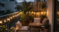 small balcony romantic lighting