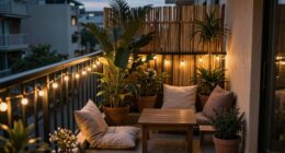 small balcony romantic lighting